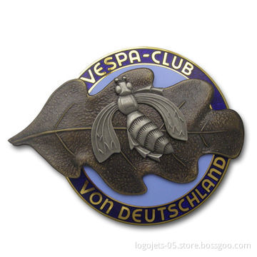 Hard-fired Cloisonne Car Emblem with Copper Stamped Finished, Various Sizes are Available
